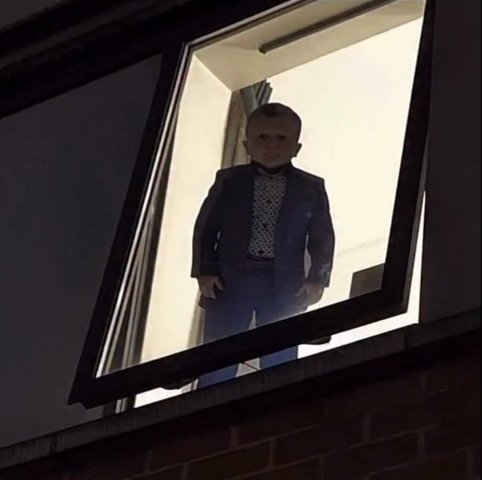 A young boy in a suit and bowtie stands looking out an open window from an elevated position, appearing to look down with a contemplative expression. The image humorously captures the regret of watching a successful trade play out from the sidelines without having invested, mirroring the boy watching from above rather than being in the action below.