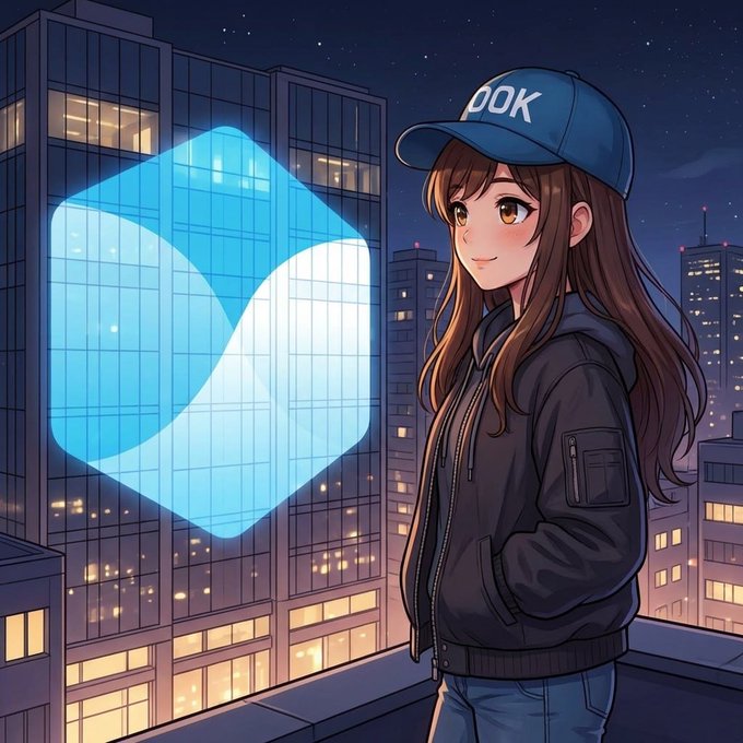 The image features a girl wearing a blue hat standing next to a building with a large blue cube or hexagon-shaped window that has the word "Aave" written on it. The girl appears to be looking out at the city, possibly contemplating something related to lending and investing in Aave. The post highlights how many people overlook lending as an option when there are other alternatives available, such as Aave, which is a platform for peer-to-peer lending that offers competitive interest rates and user-friendly features.