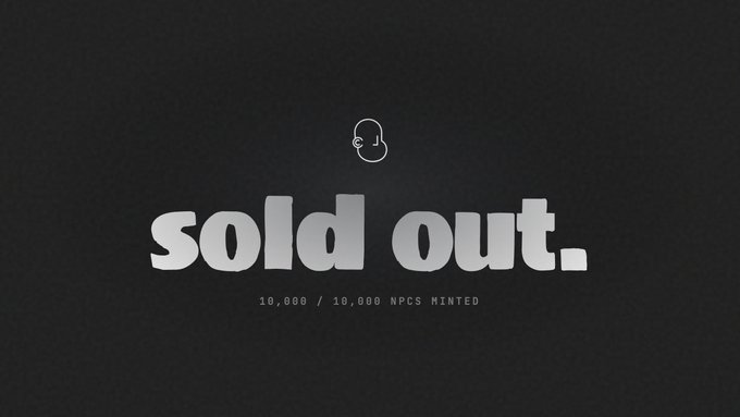 iced coffee with a silver lid and straw, "SOLD OUT" text, and a small white circle logo on the side of a black background.