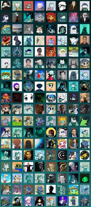 The image shows a long horizontal banner with many squares containing small pictures of people's faces. The images include various characters from different platforms such as Instagram, Twitter, Facebook, and others. The text accompanying the image explains that these people are promoting Hyperliquid, an idea or concept they believed in despite facing significant opposition from those who did not believe in it. This group of people is seen as a symbol of perseverance, resilience, and collaboration. The image also mentions that Hyperliquid has grown to become worth over $70 and is now trading above this value on the stock market.