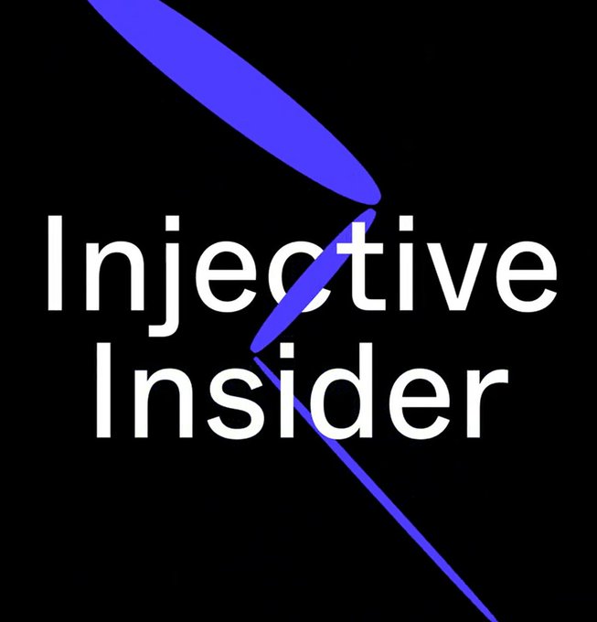 Logo graphic for 'Injective Insider' displayed in white text against a black background with a stylized purple swoosh design.