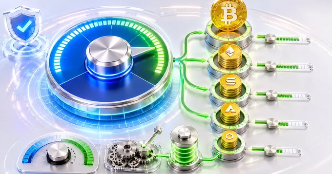 A 3D digital illustration shows a blue and silver vault mechanism connected to cryptocurrency coins including Bitcoin and Ethereum, symbolizing secure crypto storage.