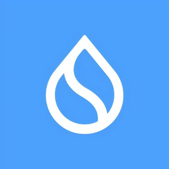 A white water droplet logo on a solid blue background, resembling the Surfshark VPN logo.