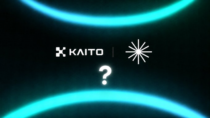 A dark image showing the 'KAITO' logo next to an asterisk-like symbol with a question mark below, framed by blue neon curves.