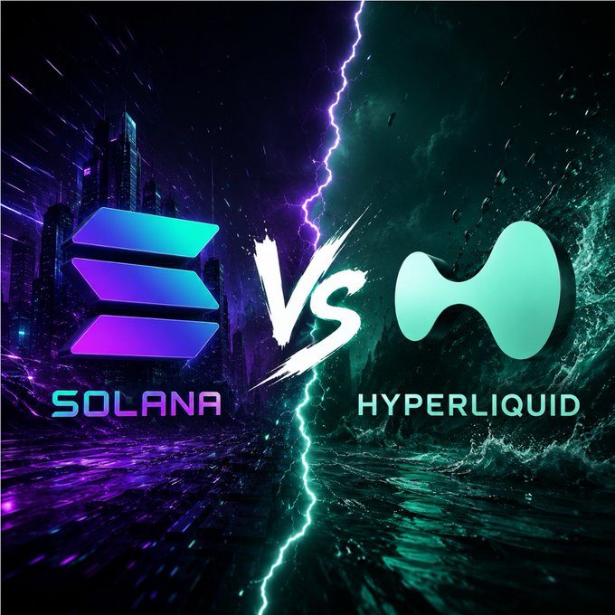 The image shows two logos, one for "Solana" and another for "Hyper Liquid", set against a dark blue background with lightning bolts. The text above the logos reads "Vs Solana vs Hyper Liquid". The logos are positioned at different heights on the image, creating a sense of balance between the two companies. The text below the logos indicates that both companies charge fees based on the number of hours users spend on their platform and that there is a 24-hour fee for using the service.