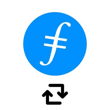 A blue circular logo featuring a white stylized 'f' with horizontal lines through it, accompanied by an icon of two arrows forming a square loop below.