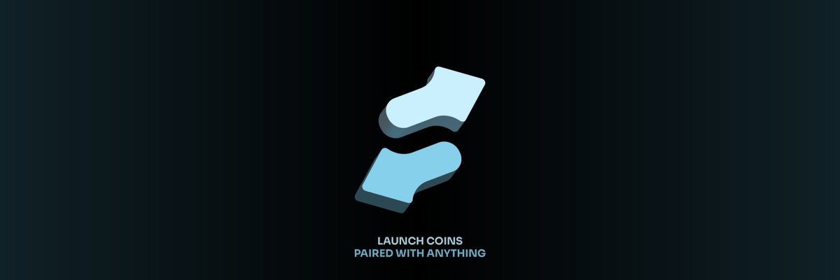 The image showcases the new StonkFun logo—an "S"-shaped emblem in light and medium blue tones—set against a dark navy background, accompanied by the tagline "LAUNCH COINS PAIRED WITH ANYTHING," reflecting the platform's rebranding as highlighted in the accompanying post.