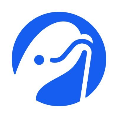 A blue and white stylized logo depicting the profile of a pelican, which is the brand logo for Pelican.