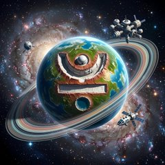 The image is a fantastical cosmic scene featuring a planet with the Tether (USDT) logo emblazoned across it, surrounded by Saturn-like rings, satellites, and spacecraft set against a starry galaxy backdrop. It visually symbolizes the post's theme of Tether's expanding global USDT distribution network, with the planet and orbital infrastructure representing the growing scale and reach of stablecoin transactions worldwide.