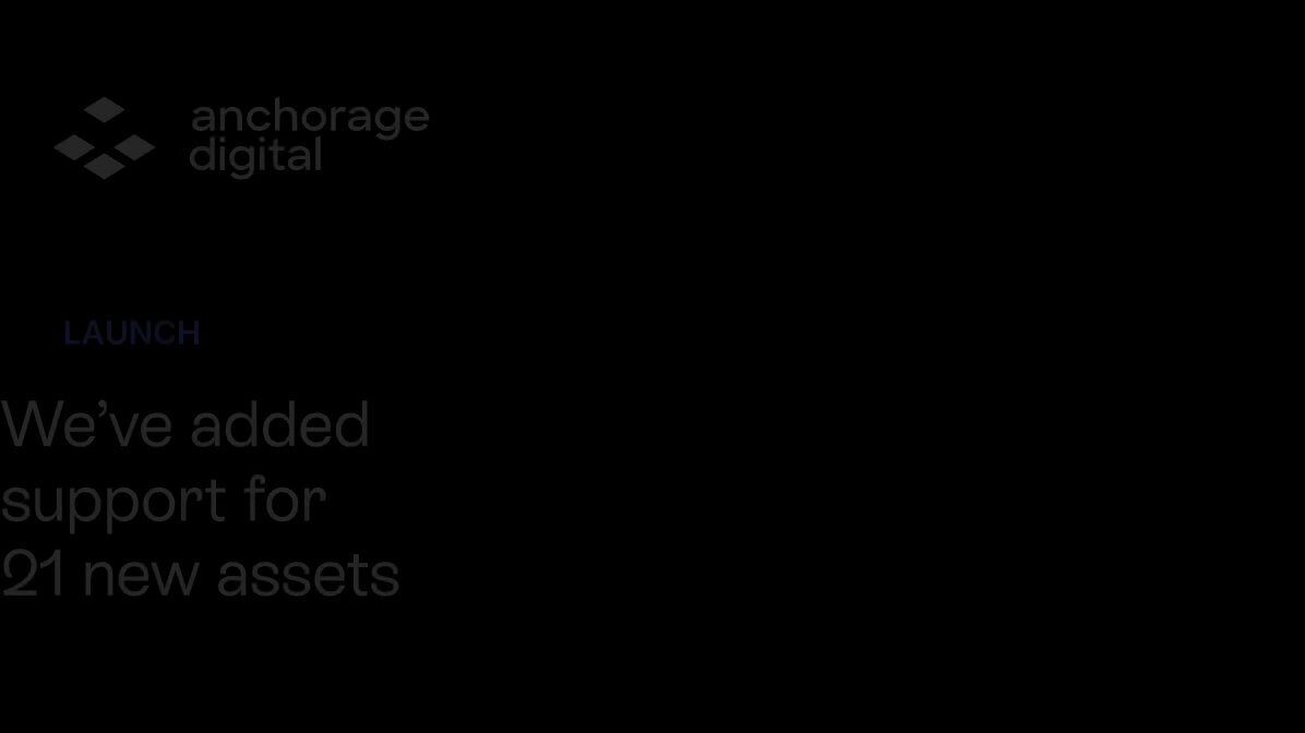 The image shows a black background with white text that reads "Anchorage Digital recently added support for 21 new assets: Avalanche C-Chain: $SHRAP @playSHRAPNEL BNB Chain: @NexusLabs Ethereum: @zama $PIEVERSE @pieverse_io @Rave @spaceid @SPACEID @FUSD @FAKE". The text is in white, and the image has a black background.