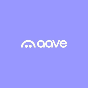 A purple logo image displaying the white 'aave' brand name with its distinctive arch/dome symbol.