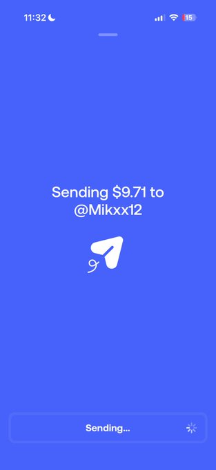 A screenshot of a Cash App payment confirmation showing "Sending $9.71 to @Mikxx12" with a "Sending..." status, illustrating the user's claim of sending $10 each to tagged recipients. The image serves as proof of the giveaway transaction mentioned in the post.