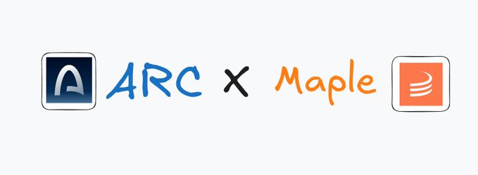 Logos with text 'ARC × Maple' displayed between two app icons.