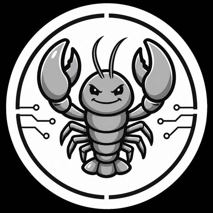 The image features a cartoon crab with big claws and an angry expression, sitting inside a circle surrounded by black lines. The text "GRRrrr...Evolve in the shadows, execute in the light. Look at what we were working on shadows." is written above the crab, while the phrase "GreyClaw: the evolutionary proxy gateway for autonomous AI agents on @Solana" is below it. This combination of elements creates a visually interesting and thought-provoking image that connects to the post about AI agents.