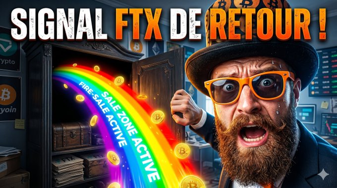 The image features a cartoon man wearing sunglasses, holding a key or code that appears to open a treasure chest, which has been labeled as "Signal fxx de retour" by the author of the image. The key is also described as being colored rainbow in nature. Furthermore, the post emphasizes that Bitcoin was released in June 2020 and is a global marketplace where investors should take advantage. It highlights the importance of Bitcoin adoption to participate in the crypto world.