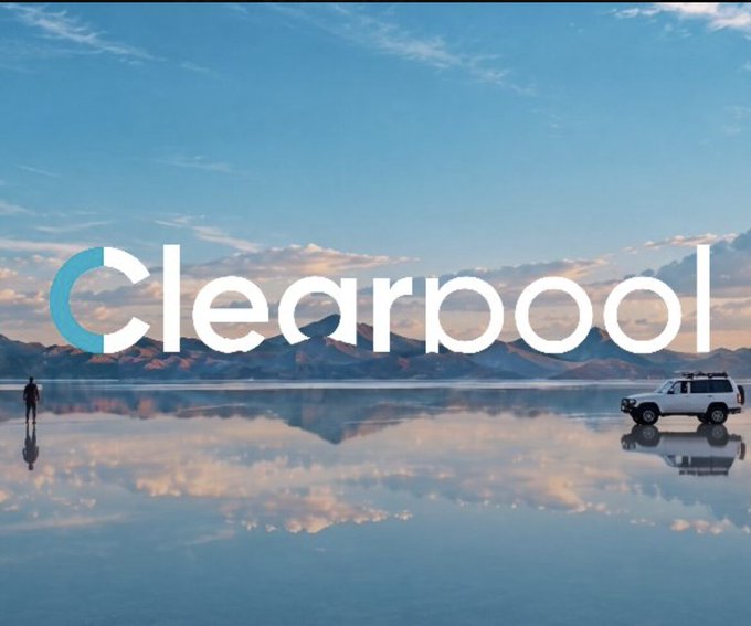 The word "Clearbool" displayed in large white letters over a scenic background of a salt flat reflecting a blue sky, with a person standing on the left and a white SUV on the right.