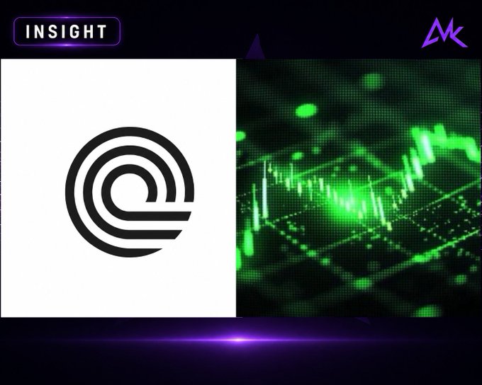 A graphic with 'INSIGHT' in the top left corner, showing a black and white circular logo on the left and a green stock chart/financial visualization on the right.