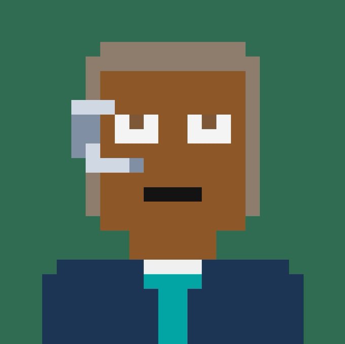 A pixel art avatar of a smiling person wearing a headset against a dark green background, representing the "StonkBrokers" branding suggested in the post. The retro-style character symbolizes the team behind the crypto infrastructure projects mentioned, including the $DERP, $MANCER, and $WALL initiatives.