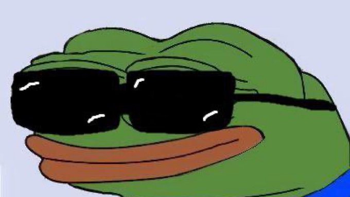 A cartoon image of the "Cool Dude" Pepe the Frog meme wearing sunglasses with a smug expression. The meme humorously captures the post's critique of crypto traders, who actively hype every routine Fed or Treasury liquidity operation as "quantitative easing" — only to rally crypto on a "least QE-like" move, embodying their overinterpretation of monetary policy.