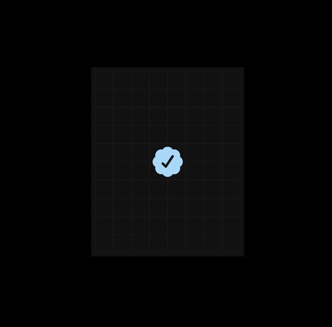 A minimalist dark interface displaying a single light blue cloud-shaped icon with a checkmark in the center, surrounded by a faint grid pattern.