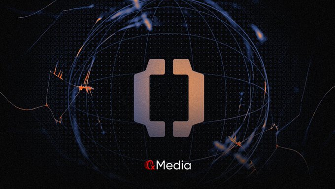 The image features a stylized "O" logo with the text "G·Media" beneath it, set against a dark background with digital globe and grid patterns, suggesting a media or technology brand identity.