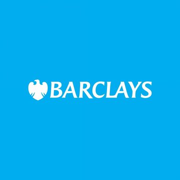 The image shows the Barclays logo—an eagle emblem beside the "BARCLAYS" wordmark in white—on a solid blue background. It relates to the post as visual branding for the bank that just initiated coverage of MicroStrategy ($MSTR) with a Buy rating and a $130 price target, citing 30-40% upside.