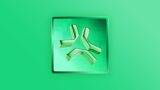 A green square icon featuring a stylized 3D letter design, set against a matching green background.