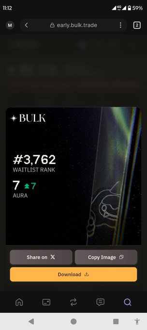 The image shows a cell phone displaying a website's search results page, with the focus being on "BULK" and its waitlist. The app appears to be designed for users who are interested in BULK trading or Web3 applications related to it. The search engine provides various information about the BULK waiting list, including details such as #3,762, progress, and the estimated time of completion. This suggests that there is an update or new information available on the waitlist. The post indicates that the app has been active for a while, with users expressing excitement to see updates in the future related to BULK trading and Web3 applications.