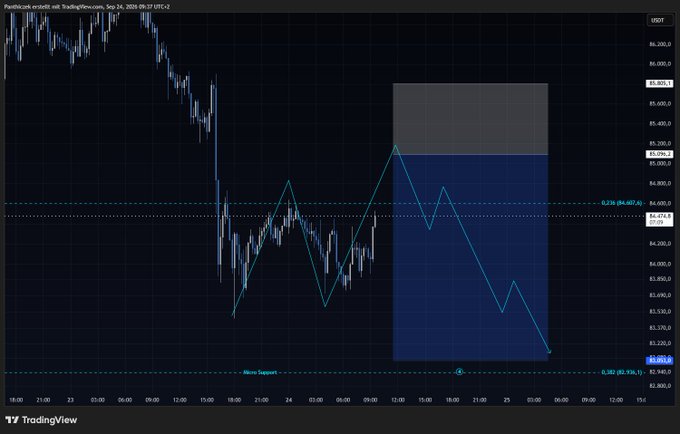 TradingView candlestick chart for 'PainCoin.erraticl.est' on Binance, dated Sep 24, 2026, showing price action with technical analysis lines and 'Micro Support'/'Micro Resistance' levels marked.
