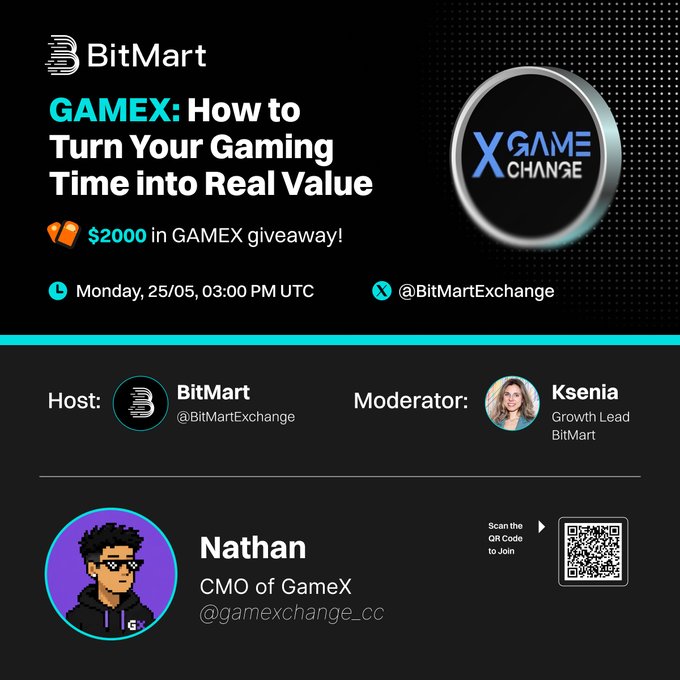 xtr advertisement for GameX Change, featuring a black background with white text and logos.