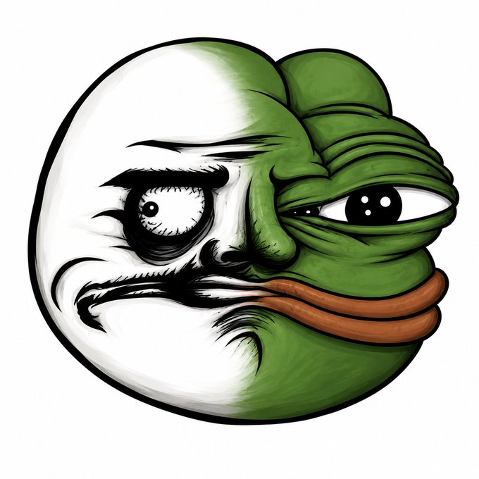 A digital illustration of a round cartoon face with a sad expression, with the left half drawn in black-and-white sketchy style and the right half colored green with a wrapped or mummified texture.