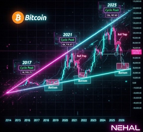 The chart depicts different stages of Bitcoin price fluctuations over several years. It starts at 2013 with an upward trend from $0.43 to $0.71, then experiences a period of decline between 2015-2016 when its value drops sharply. Fast forward to 2017, where Bitcoin begins to rise again and reaches $1.19 before seeing another downward phase in 2018. The 2020 graph illustrates the eventual crash of Bitcoin's value, which ends with the price at $7.23. This pattern continues with the subsequent years. These trends are similar across different charts, but the actual numbers may vary due to the use of a cryptocurrency charting tool that adapts each data point accordingly.