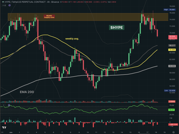 The image features a chart for the cryptocurrency, Bitcoin, displaying its prices over time with different lines representing various trading indicators. The chart displays both the $LIT (Low Supply) and $ZEC (Zero Spread Candles) areas on the graph along with other symbols like $BTC (Bitcoin). The chart also indicates that the market is in a bearish zone and shows an upward trend, but it was rejected by the bears supply zone. This suggests that the market is reacting to certain factors or events related to Bitcoin's trading behavior. Additionally, the image highlights the cryptocurrency's performance with recent price fluctuations, including an $EMA200 signal for bitcoin.