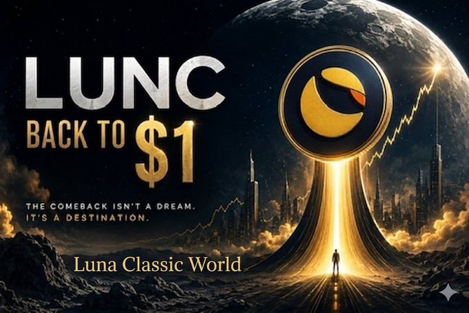 The image features a poster of a person next to a spaceship, with text that reads "Back to $1. Lunar Classic World". The phrase "It will surely come $LUNC #Lunc" emphasizes the upcoming release of a new game or event related to this space theme. The logo is also shown in the background, further reinforcing the connection between the poster and the event it promotes.