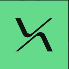 A green square logo with a black stylized 'X' or crossed lines design.