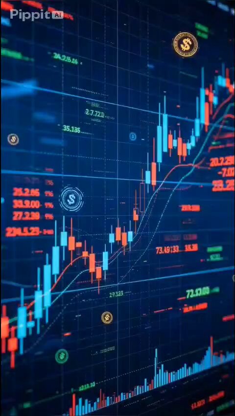 The image features a colorful digital display of financial graphs, including stock market trends and fluctuations. The focus of this image is on the data analysis and trend lines that are part of the charts. There's also text in the image explaining that these graphs are designed for "InterLink" users to actively participate in investing decisions based on their own research, rather than relying solely on automated systems or forecasts provided by traditional financial institutions. This emphasizes the importance of individual research and informed decision-making when it comes to making investment choices.