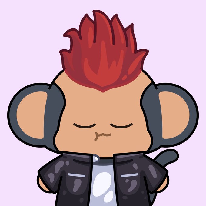Looks like this little guy is all dressed up to throw it back with his chimps. For the second part, it seems he is looking for his third nakamigo but who knows, could be a chimpanzee apes NFTs his time may come soon.
