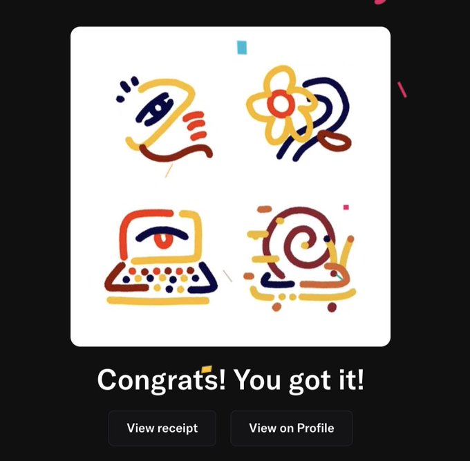 The image features a computer screen with an online shopping cart for a product named "Flower Mural" displayed at the bottom right corner, accompanied by two buttons that read "Congratulations! You got it!" and "View profile". The product name is in a fancy font on a square-shaped card.
