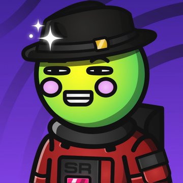 A cartoon character with a green-tinted face wearing a black hat and a red SR-branded suit smiles against a purple background, visually embodying the post's message that "Every Rider needs a Vision."