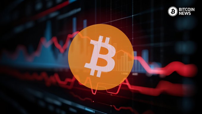 Bitcoin's logo is displayed prominently against a backdrop of red downward-trending charts, visually representing the cryptocurrency's decline below $78,000 amid market volatility caused by Houthi strikes and rising oil prices.