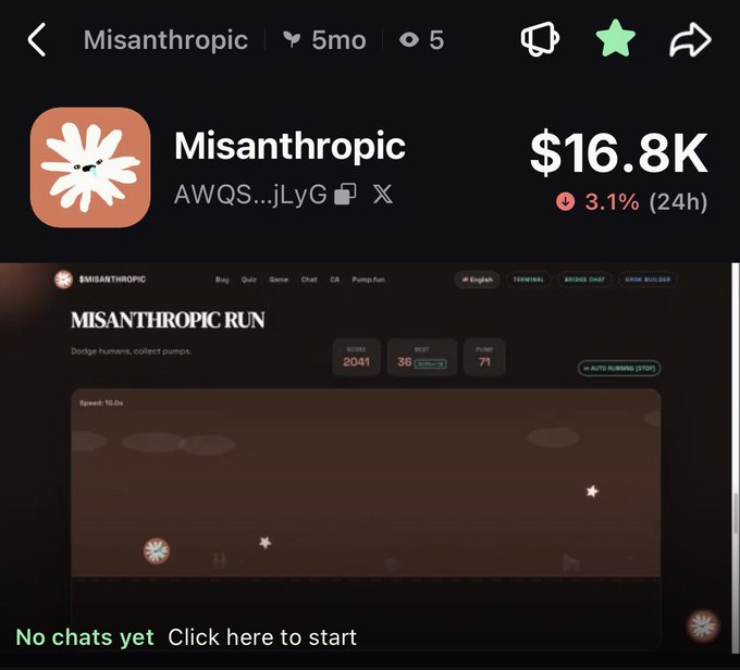 In this image, there are two posts displayed side by side. The leftmost post is a screenshot of an app called "mishthropic" with a large pink flower as its logo. This post contains information about a Bitcoin wallet for $16,8K and its features like space, chat, speed, and the price in bitcoin. 

The rightmost post is a screenshot of another app named "mishthropic run". This post shows details about the same app but provides more specific information such as the title of the app, the name, and the description, along with additional text descriptions like an estimated amount to pay for an hour.