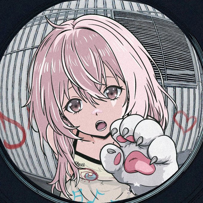A pink-haired anime-style girl with an open mouth holds a plush paw near her face, framed within a fisheye lens against a graffiti-tagged urban wall. The stylized portrait visually supports the crypto project teaser by @momoyumemi for $MOMO, with the character's expressive design and paw accessory reinforcing the meme branding teased for August 21st, 2026.