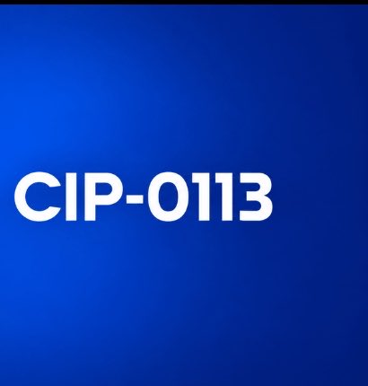 A simple blue graphic displaying the white text 'CIP-0113' in the center.
