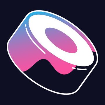 A stylized illustration of a VR/AR headset icon in pink, purple, and blue gradient colors on a dark background.