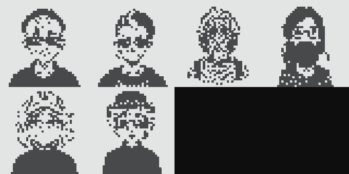 A collection of six pixel-art character portraits in a retro video game style, with each figure displaying different features, hairstyles, and accessories such as sunglasses and bandanas. The image relates to the post's reference to "Normies," as these generic-looking character sprites visually represent the concept of ordinary or "normie" avatars.