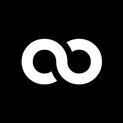A white infinity symbol displayed on a black background, serving as the logo for the LOOKSMAX project. The image visually reinforces the post's message about community, complementing the text promoting @LooksmaxMe and the $LOOKSMAX token.