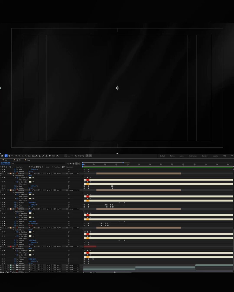 The image shows a computer screen displaying a video editing software interface, likely used by a motion designer working on a project. The software has several options displayed, including "motion designer building" and "open for more work", indicating that the designer is in the process of creating or refining their sequences. The background of the image is black, which contrasts with the white text and allows it to stand out clearly.