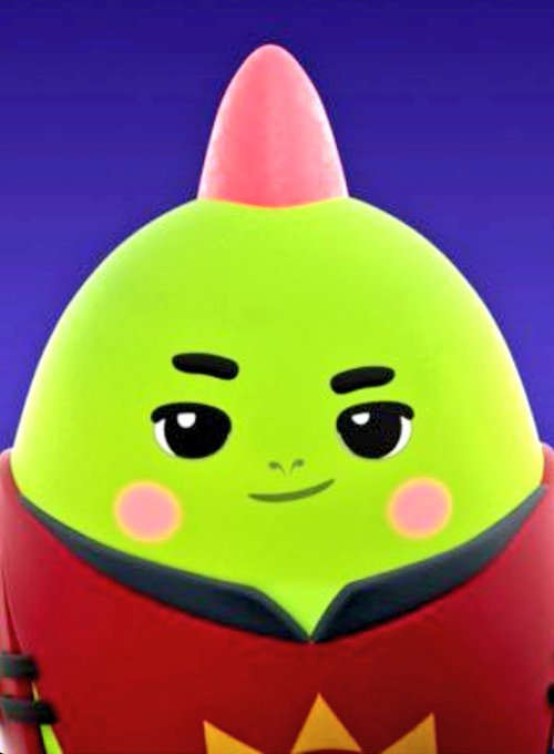 The image features a green robot or toy character with a red shirt and a pink spiked top hat, giving it a unique and playful appearance. The character has a big smile and is looking directly at the camera, making it appear as if they are engaging in conversation with the viewer. The caption above the image reads "Good afternoon CT One thing that stands out about @sleepagotchi is the way the project encourages meaningful participation instead of rewarding endless spam activity". This suggests that the character's design and purpose may be to promote a positive, interactive experience for users rather than focusing on quantity or spam engagement.