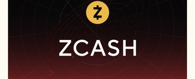 The ZCash cryptocurrency logo featuring a gold 'Z' coin symbol on a dark red background.