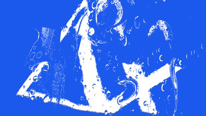 A blue background displays the word 'Risky' rendered in white letters appearing to be made of condensation or water droplets on glass.
